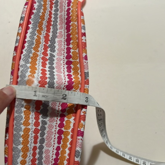 Vera Bradley Coral Confetti Stripe Small Zip Crossbody - Picture 9 of 9